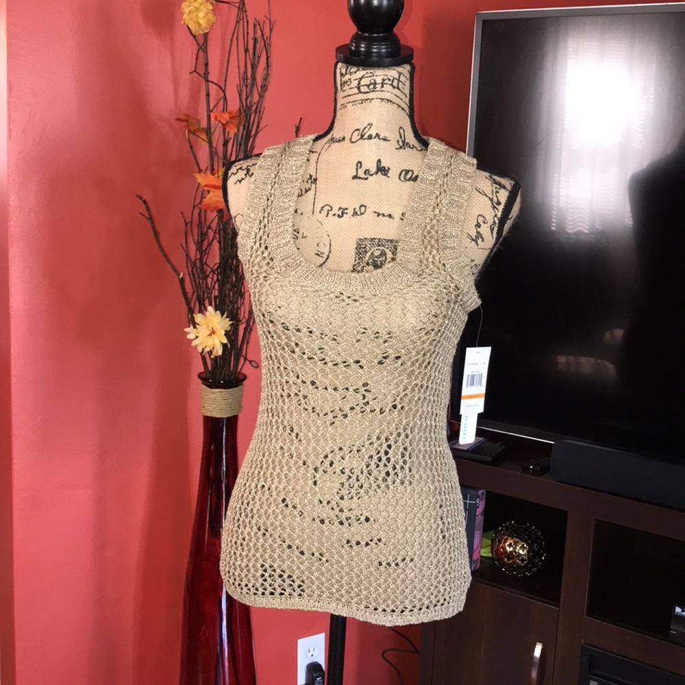 CHORD NETS GOLD TANK TOP “S”🔥🌟🌟